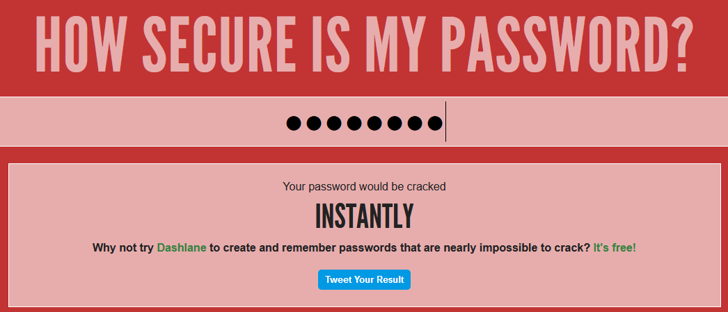 A password that is just password is easy to guess